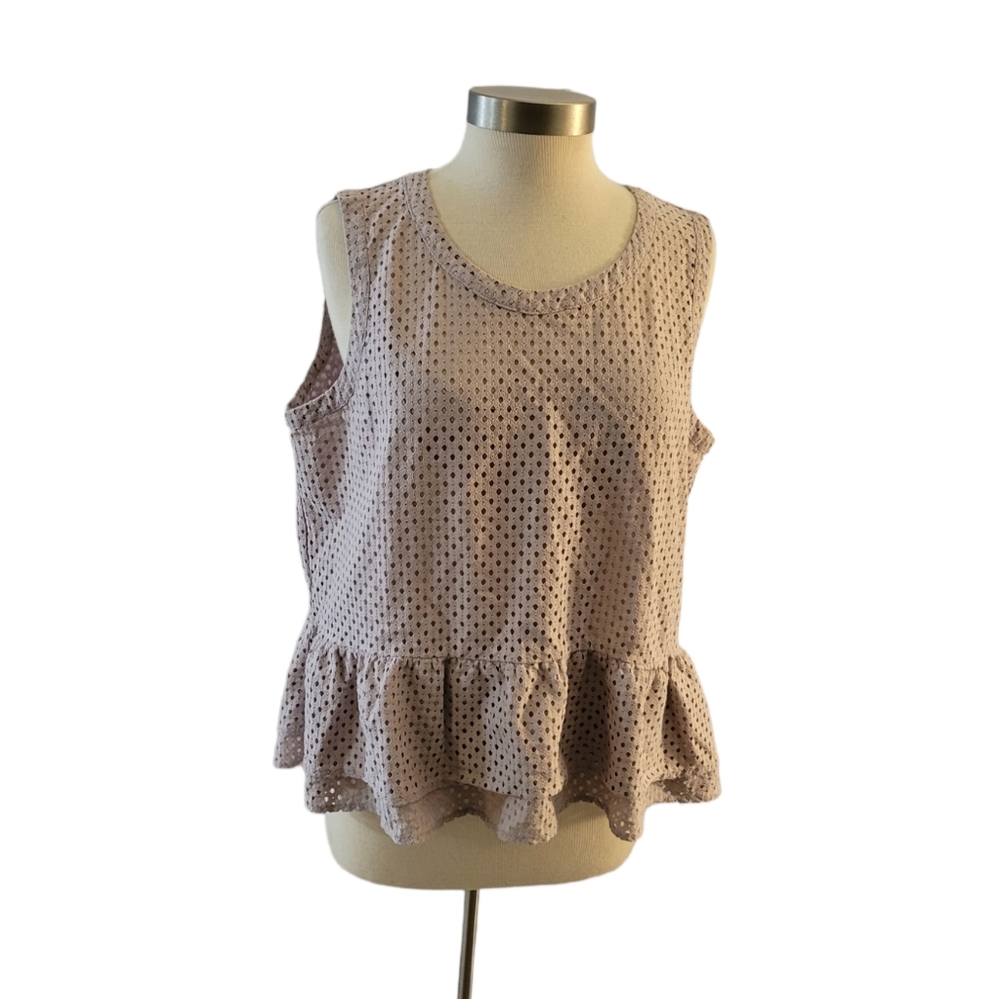 A.n.a Sleeveless Peplum Blouse Sz XL